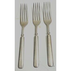 Wm. A Rogers Silver Plated‎ Dinner Fork Lot 3 Vintage 1900-50 Plain Flatware USA